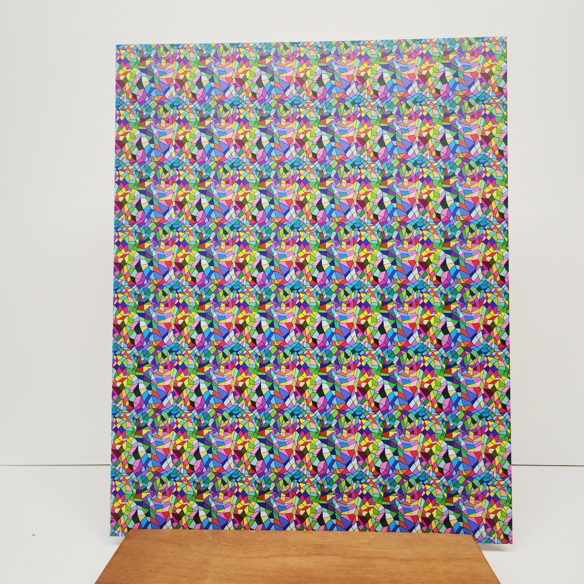 PatternPly® 19x24" Pastel Stained Glass Original Scale sheet showing the pattern