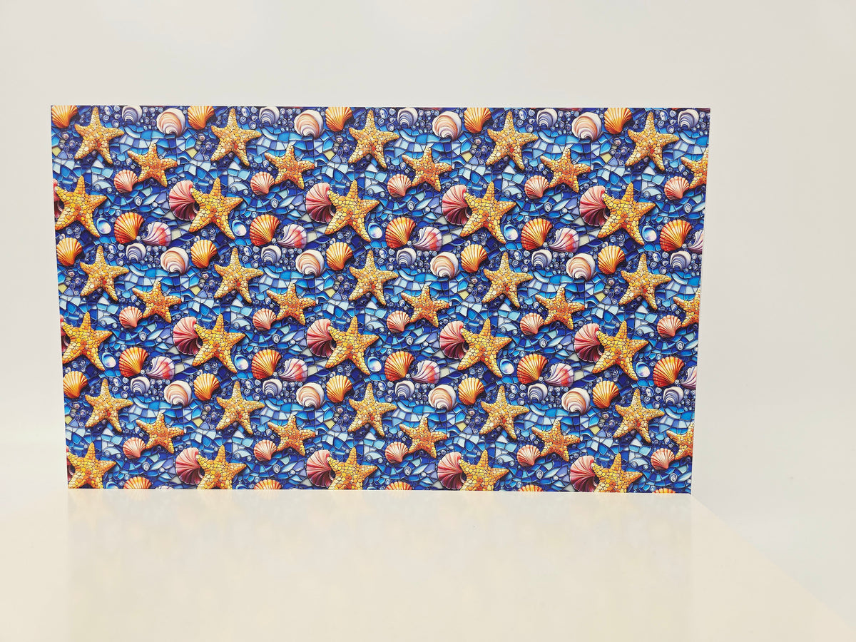 PatternPly® Full Coverage Mosaic Starfish and Seashells LARGE product photo 3