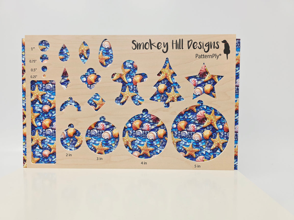 PatternPly® Full Coverage Mosaic Starfish and Seashells LARGE product photo 2
