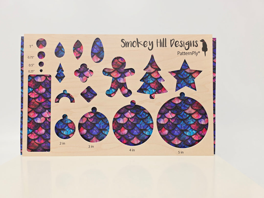 PatternPly® Full Coverage Stained Glass Pink and Blue Mermaid Scales