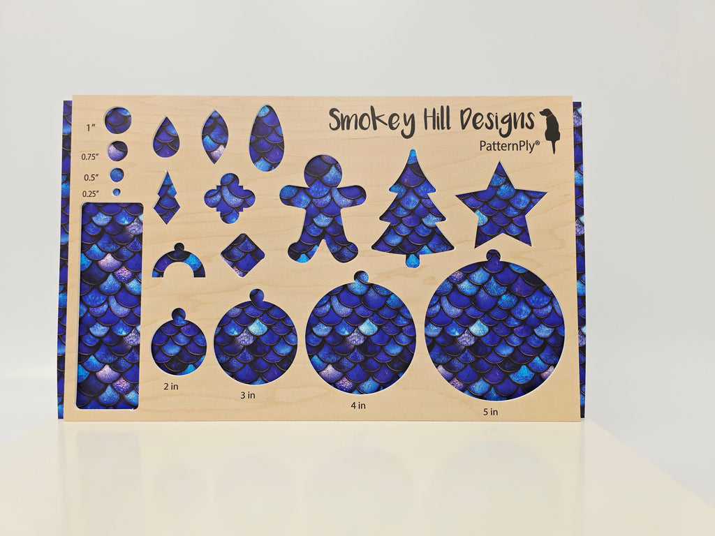 PatternPly® Full Coverage Stained Glass Blue Mermaid Scales product photo 3