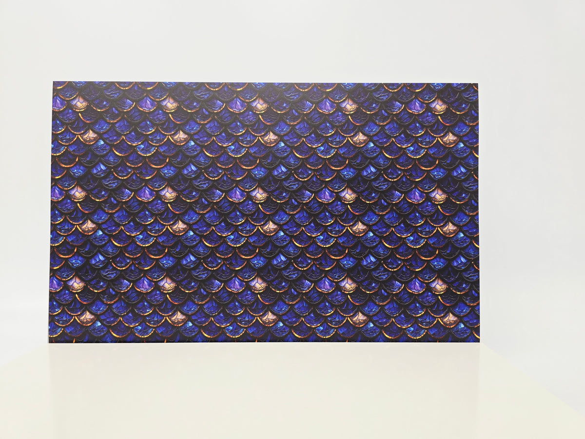 PatternPly® Full Coverage Stained Glass Blue and Gold Mermaid Scales product photo 2