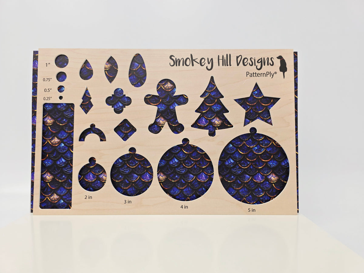 PatternPly® Full Coverage Stained Glass Blue and Gold Mermaid Scales product photo 3