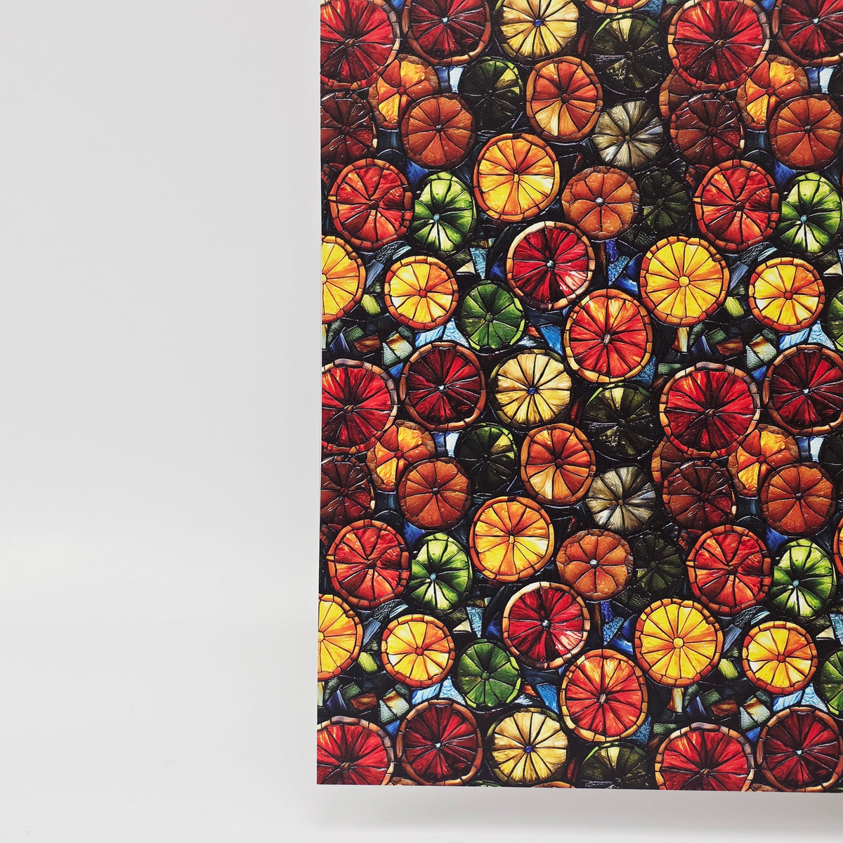 PatternPly® Full Coverage Stained Glass Citrus sheet showing the pattern