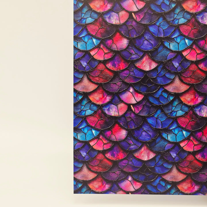 PatternPly® Full Coverage Stained Glass Pink and Blue Mermaid Scales