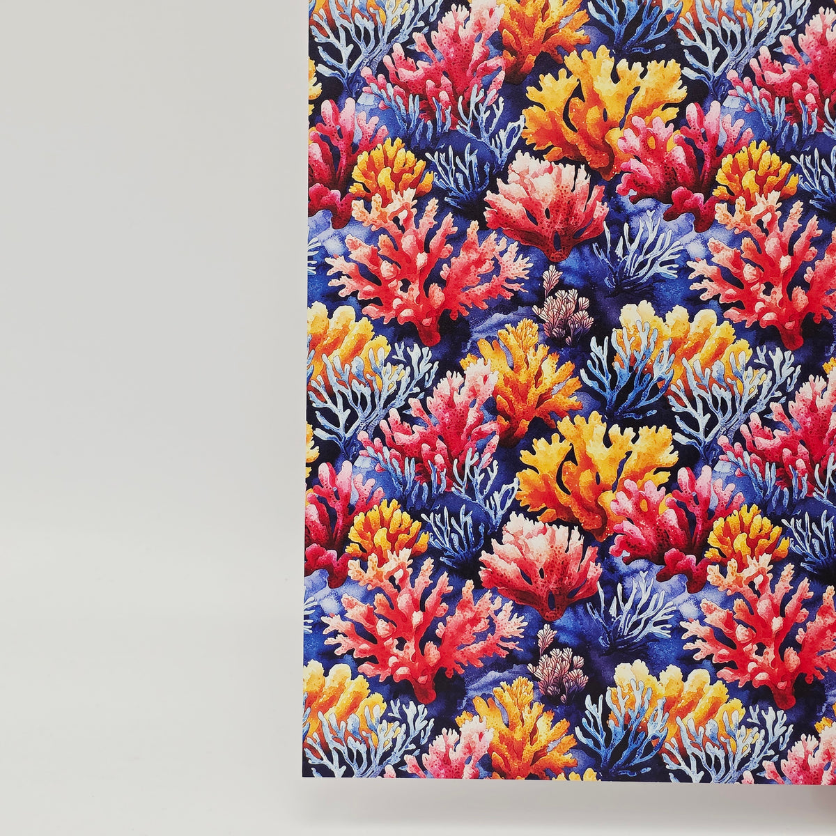 PatternPly® Full Coverage Watercolor Coral Reef sheet showing the pattern
