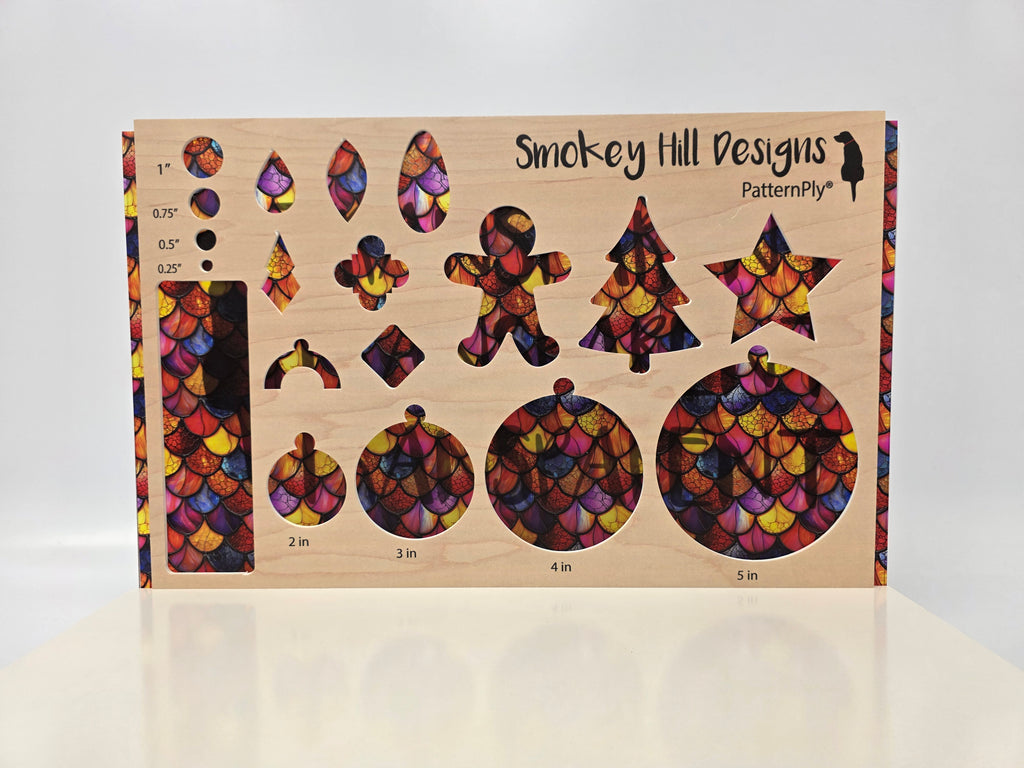 PatternPly® Transparent Stained Glass Sunset Mermaid Scales product photo 3