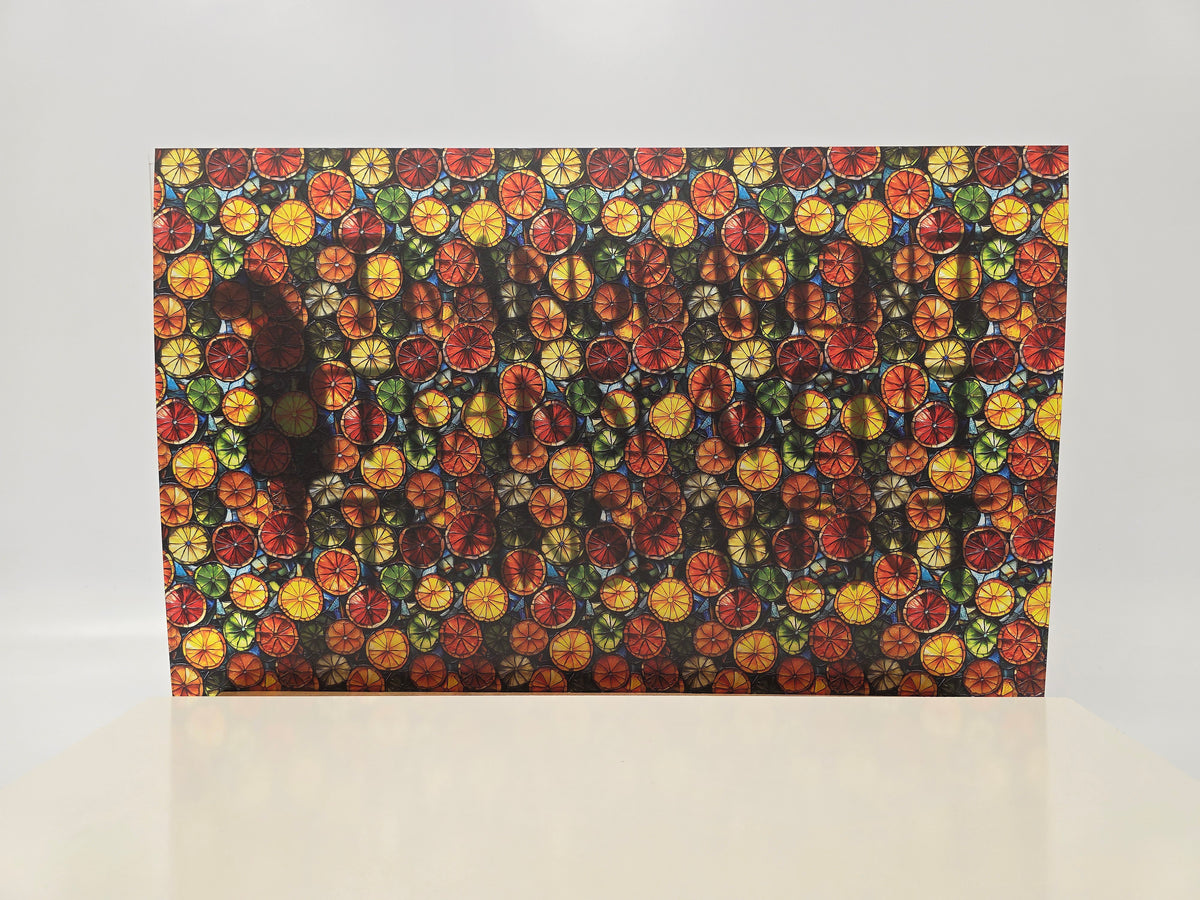 PatternPly® Transparent Stained Glass Citrus sheet showing the pattern