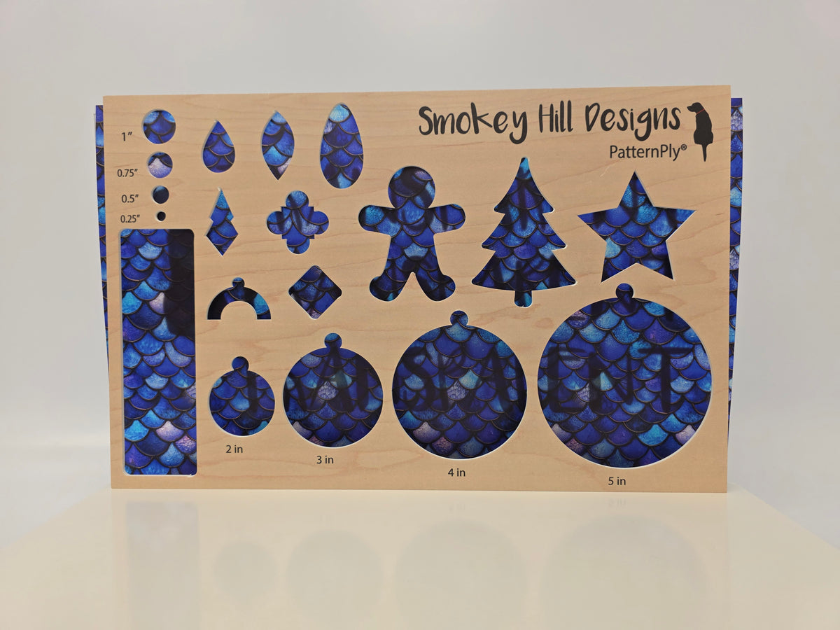 PatternPly® Transparent Stained Glass Blue Mermaid Scales product photo 3