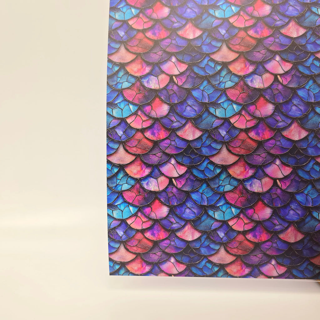 PatternPly® Transparent Stained Glass Pink And Blue Mermaid Scales product photo 2