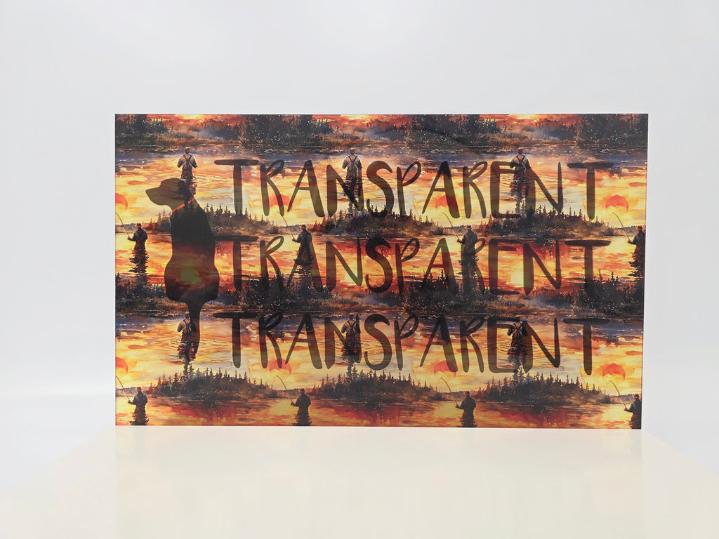 PatternPly® Transparent Sunset Fishermen LARGE sheet showing the pattern