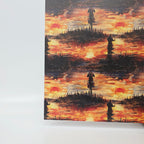 PatternPly® Full Coverage Sunset Fishermen LARGE sheet showing the pattern
