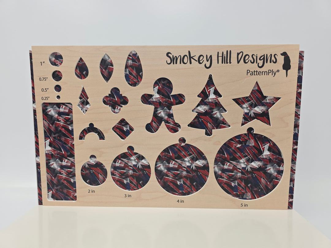 PatternPly® Full Coverage Red White And Blue Geometric Grunge