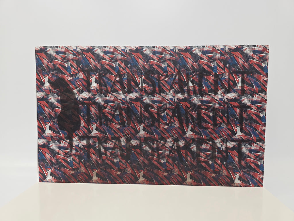 PatternPly® Transparent Red White and Blue Geometric Abstract sheet showing the pattern