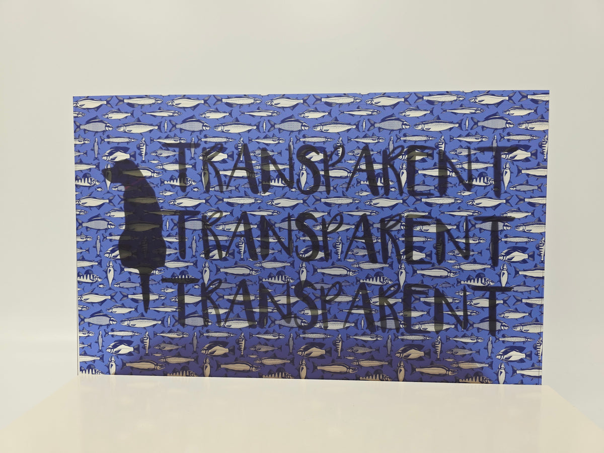 PatternPly® Transparent Dad's Daily Catch Blue sheet showing the pattern