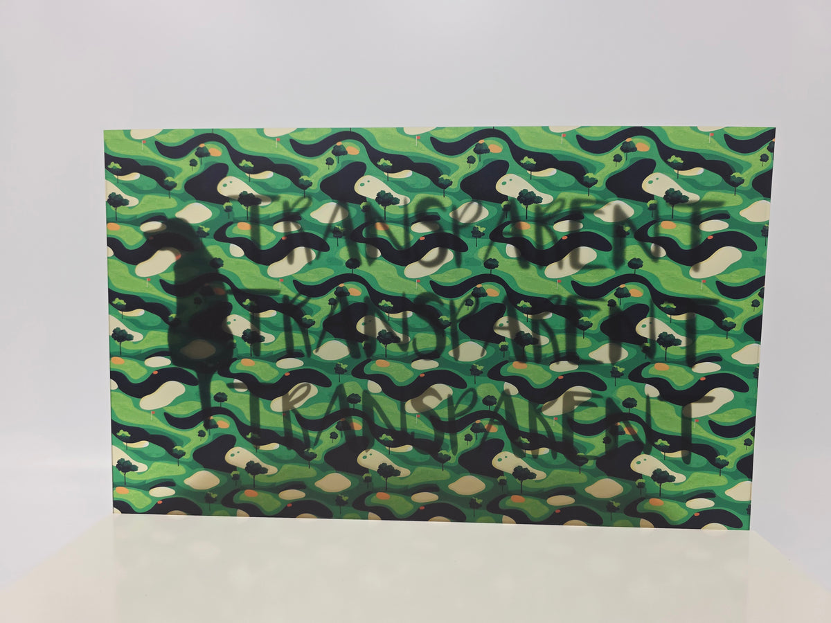 PatternPly® Transparent Golf Course sheet showing the pattern