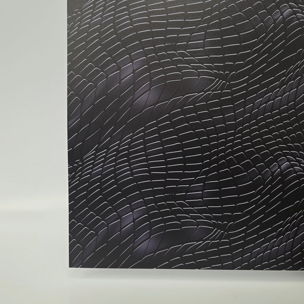 PatternPly® Full Coverage Black Abstract Waves sheet showing the pattern