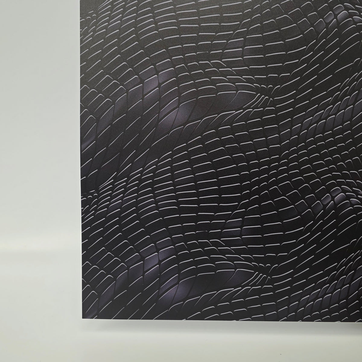 PatternPly® Full Coverage Black Abstract Waves sheet showing the pattern