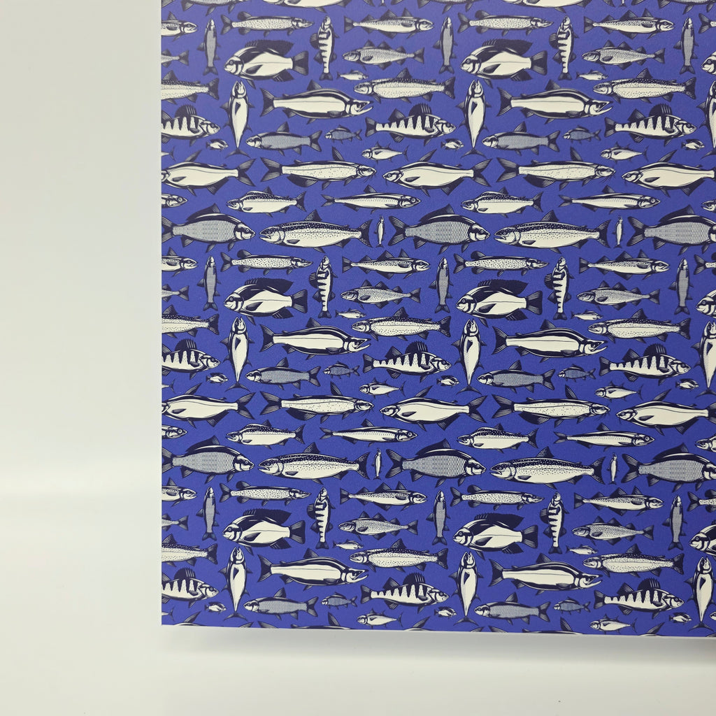 PatternPly® Full Coverage Dad's Daily Catch Blue sheet showing the pattern