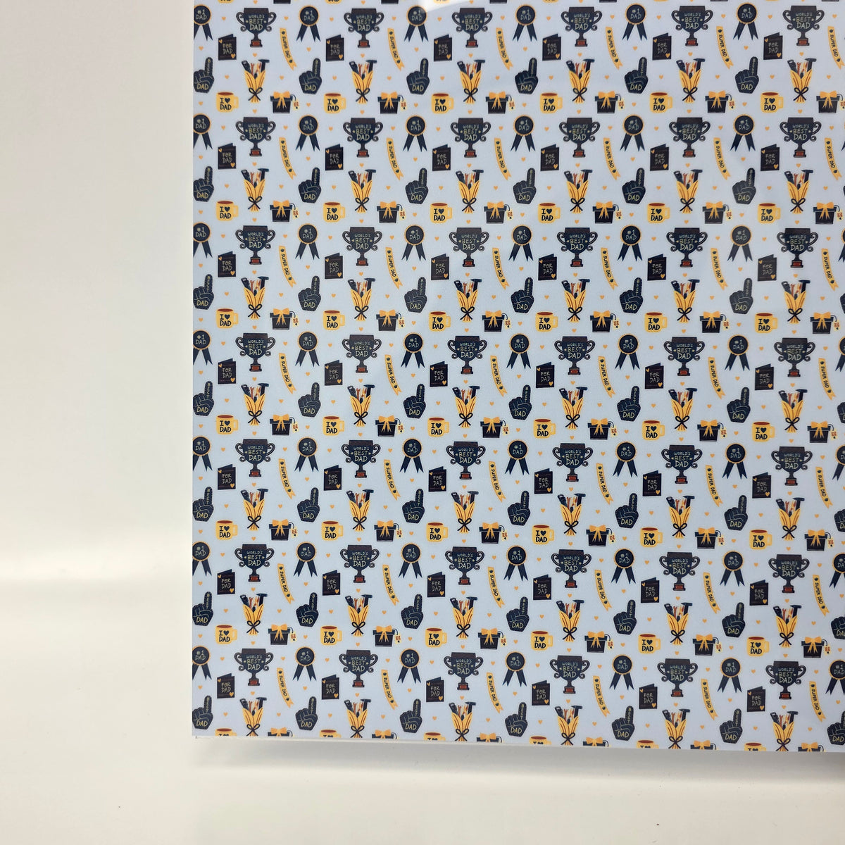 PatternPly® Full Coverage World's Best Dad sheet showing the pattern