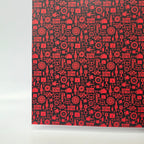 PatternPly® Full Coverage Red and Black Mechanic Parts sheet showing the pattern