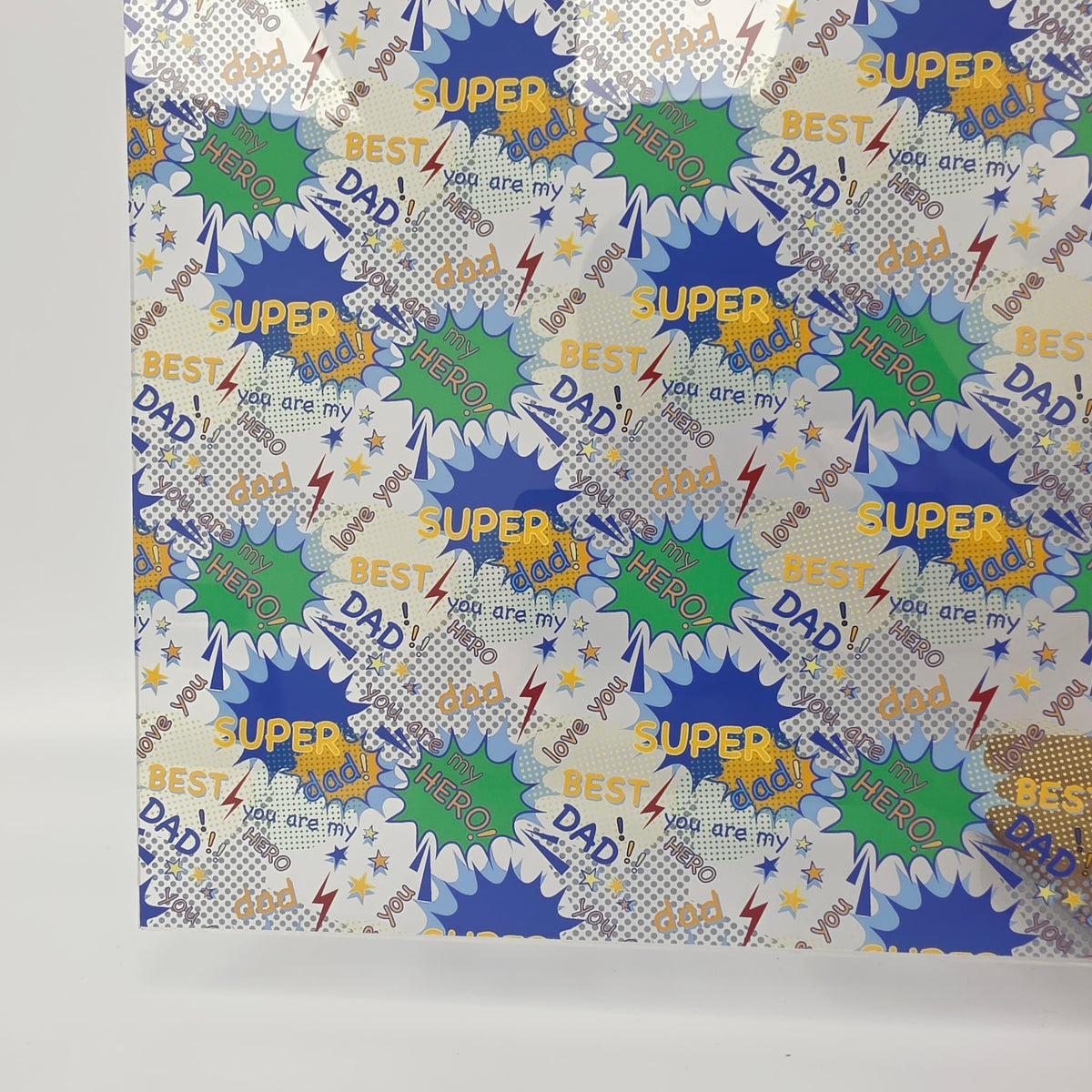 PatternPly® Scattered Super Dad sheet showing the pattern