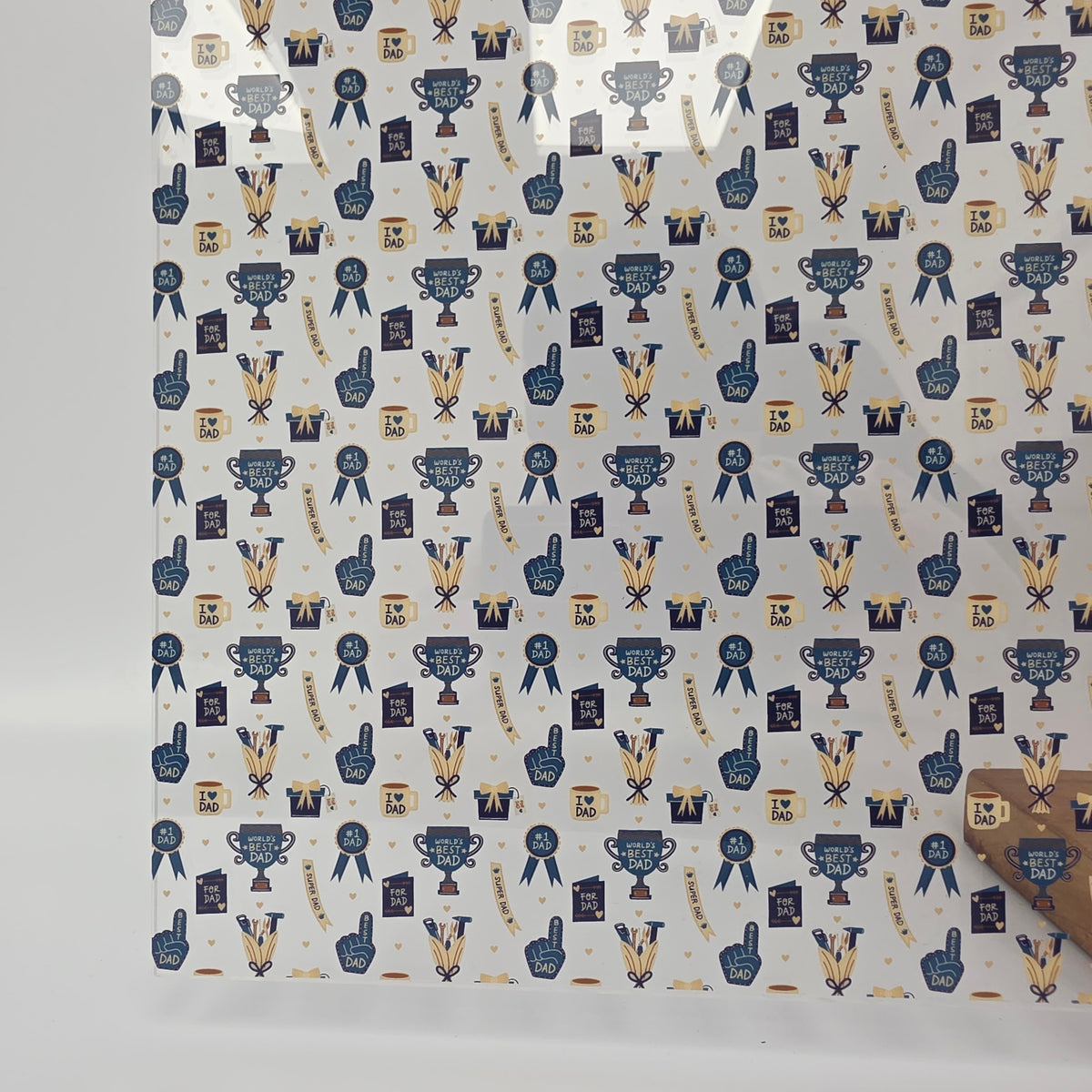 PatternPly® Scattered World's Best Dad sheet showing the pattern