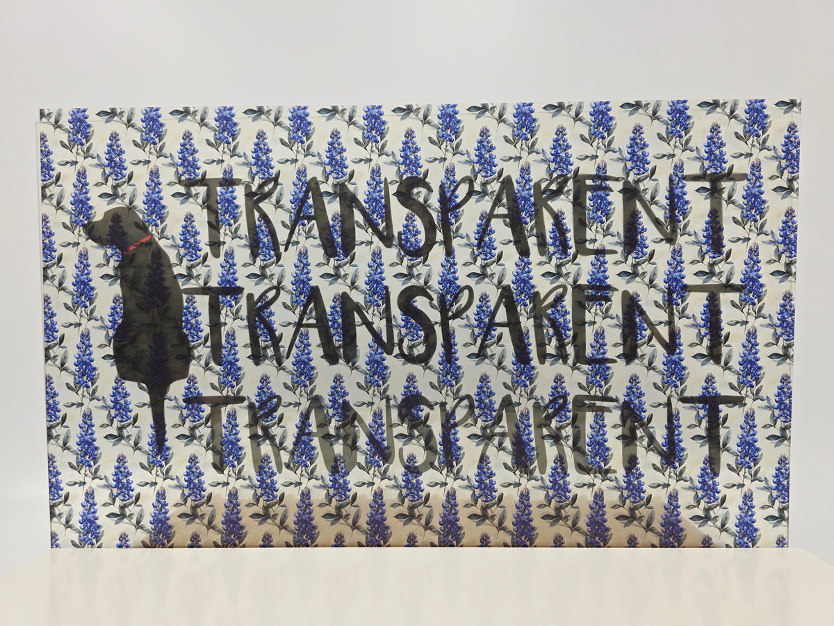 PatternPly® Transparent Mini Elegant Bluebonnets sheet showing the pattern