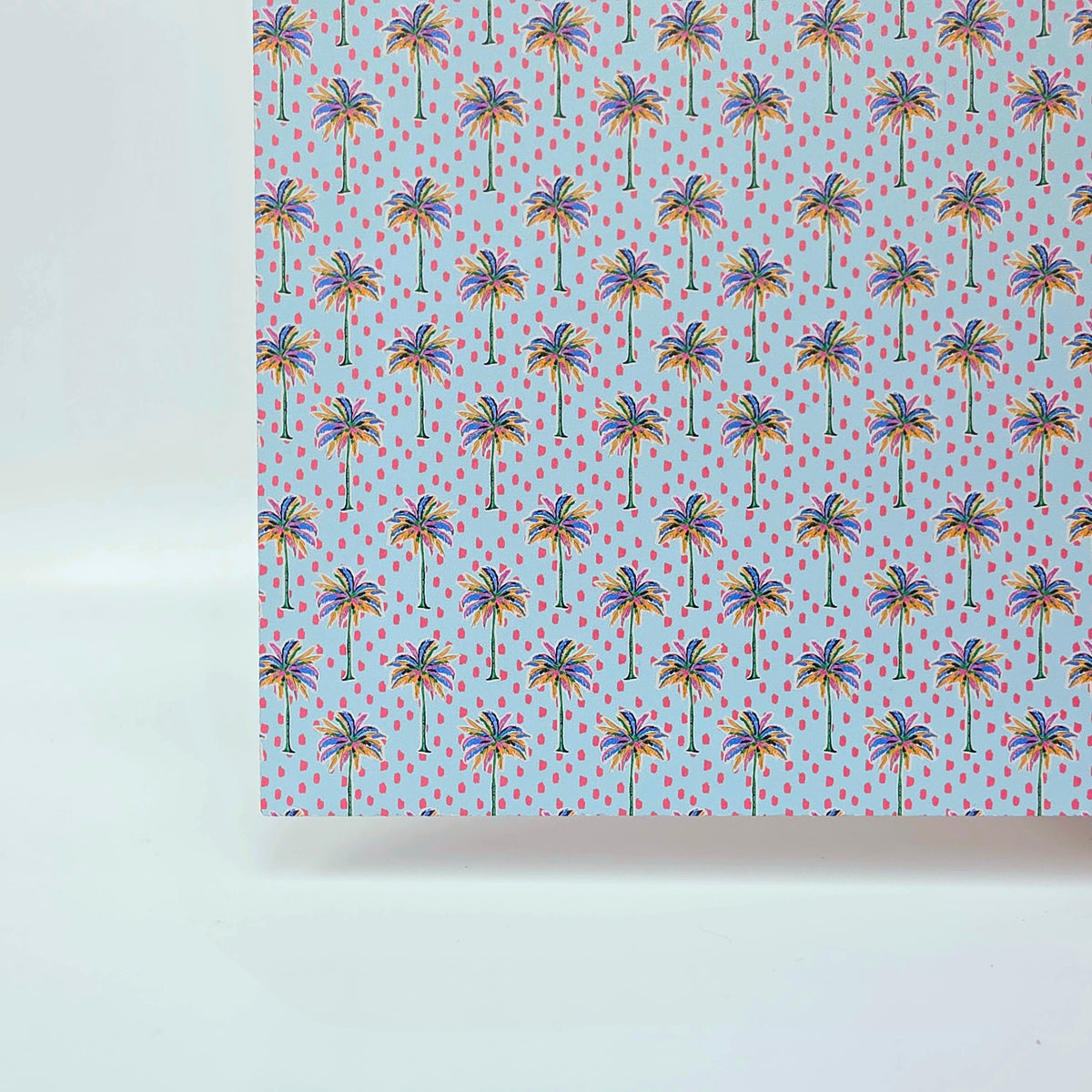 PatternPly® Full Coverage Brushstroke Palm Trees on Blue sheet showing the pattern