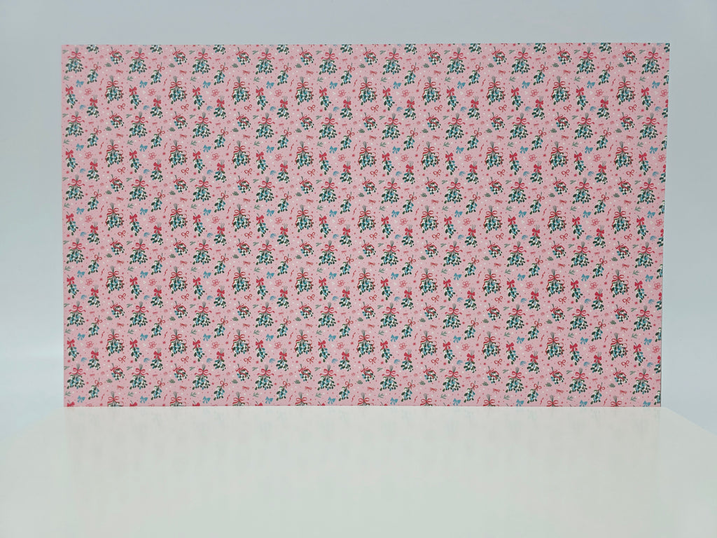 PatternPly® Full Coverage Mistletoe and Bows on Pink product photo 2
