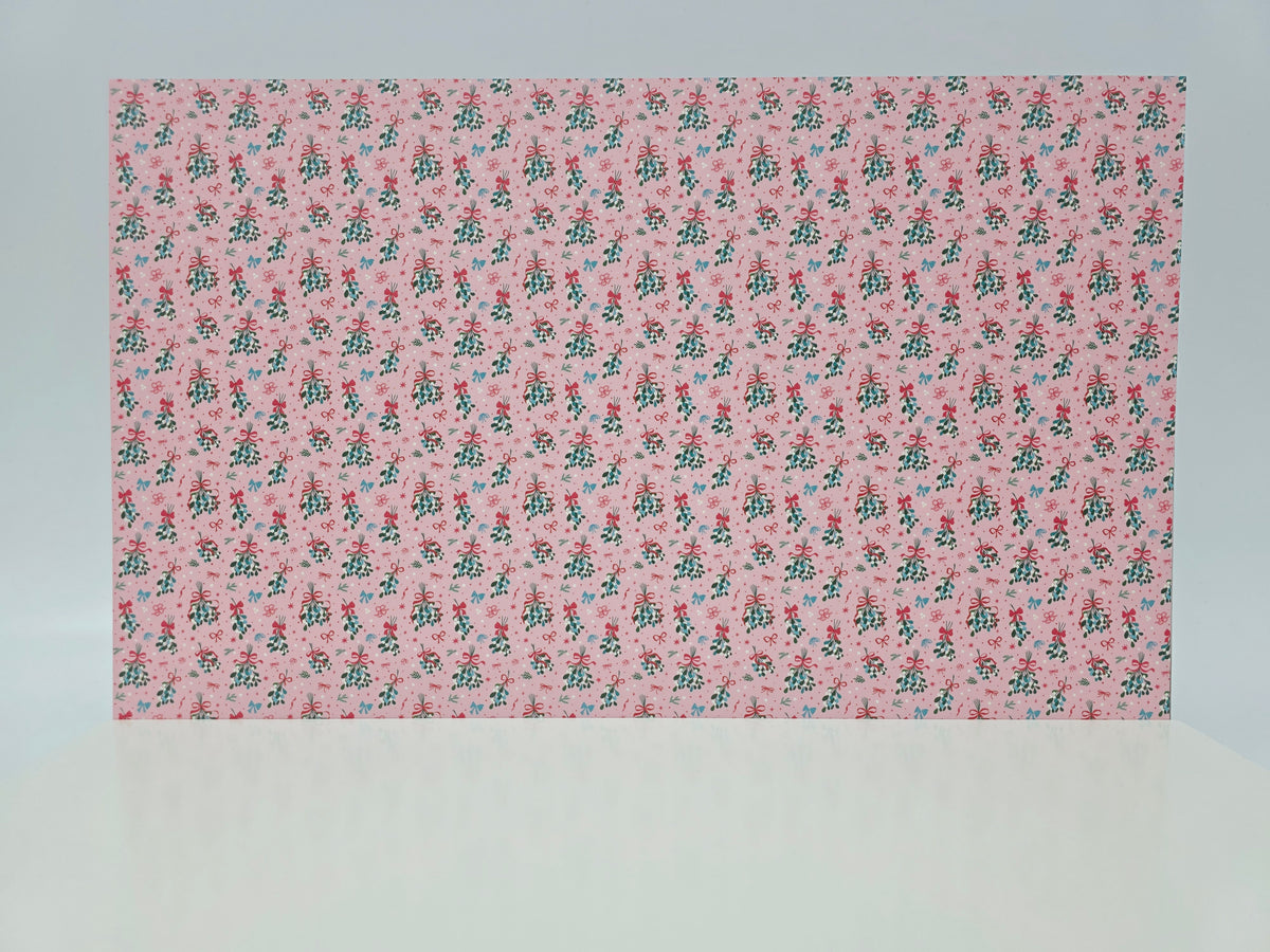 PatternPly® Full Coverage Mistletoe and Bows on Pink product photo 2