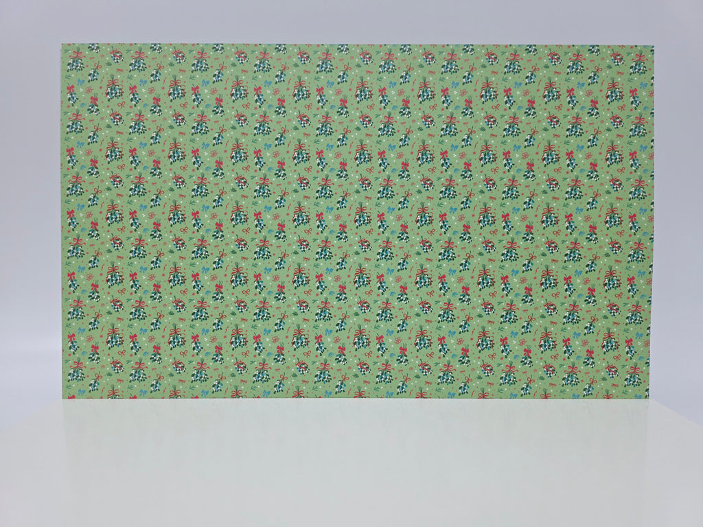 PatternPly® Full Coverage Mistletoe and Bows on Green product photo 2