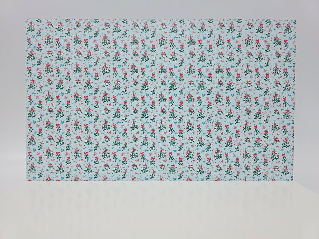PatternPly® Full Coverage Mistletoe and Bows on Blue product photo 2