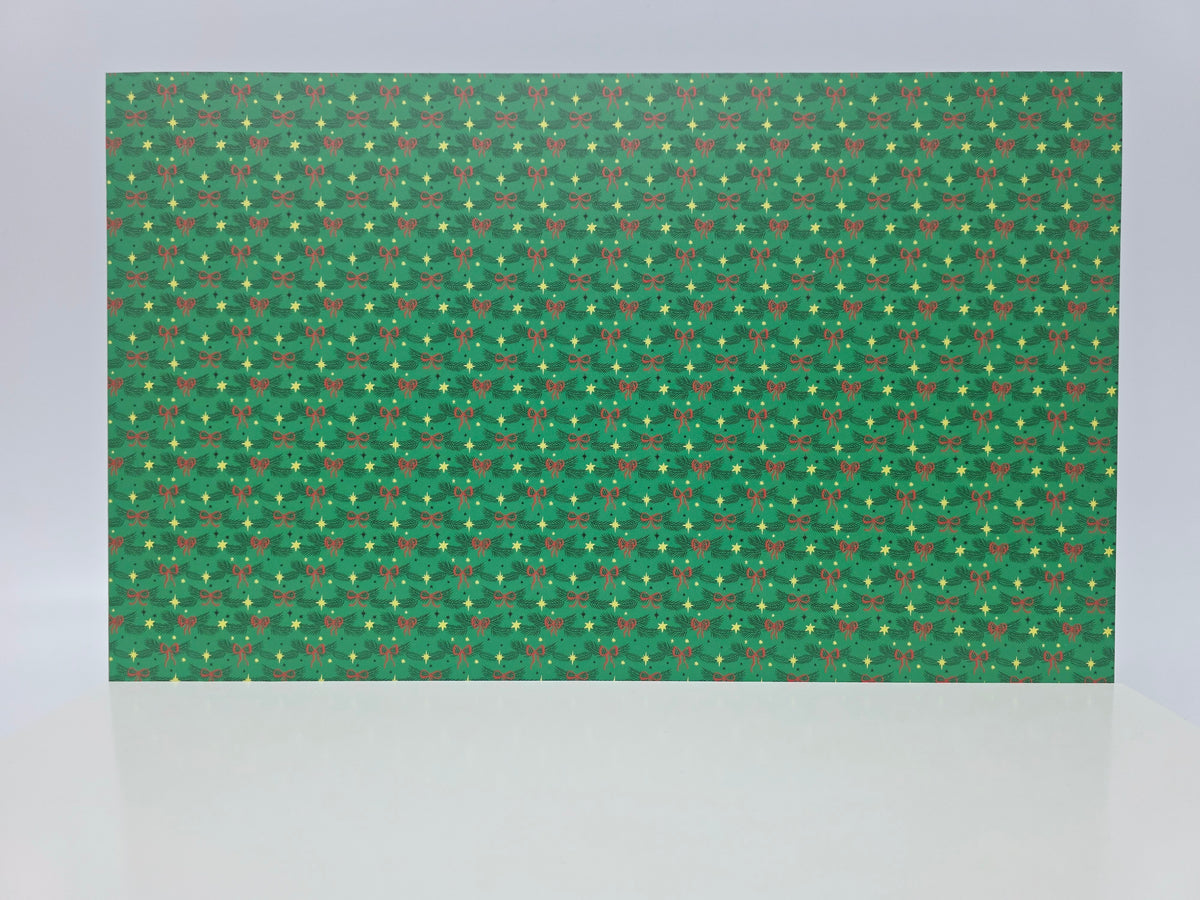 PatternPly® Full Coverage Red Bows and Pine on GREEN product photo 2