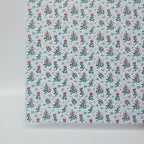 PatternPly® Full Coverage Mistletoe and Bows on Blue sheet showing the pattern