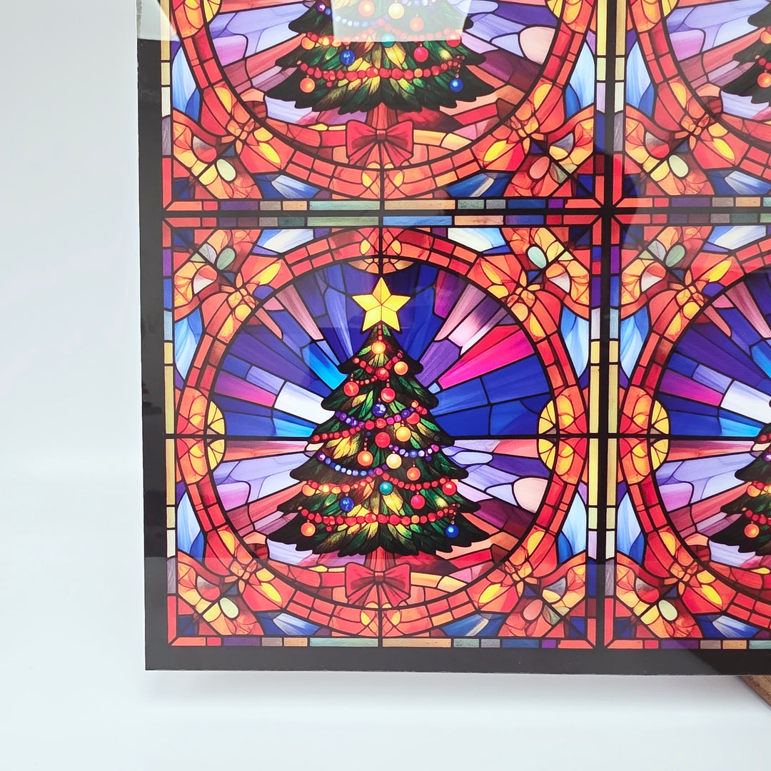 PatternPly® Full Coverage Stained Glass Christmas Trees 3 SIZES