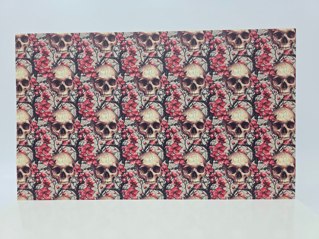PatternPly® Full Coverage Skulls and Blossoms LARGE