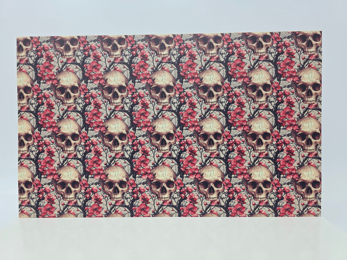PatternPly® Full Coverage Skulls and Blossoms LARGE product photo 2