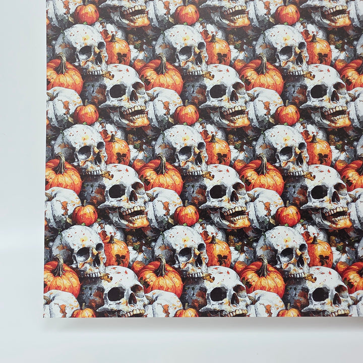 PatternPly® Full Coverage Skulls and Pumpkins LARGE