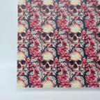 PatternPly® Full Coverage Skulls and Blossoms LARGE sheet showing the pattern