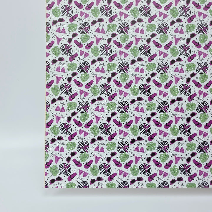 PatternPly® Full Coverage Purple BikiniWeen on White