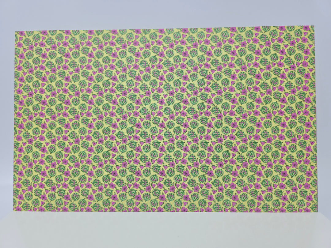 PatternPly® Full Coverage Carved Watermelons on Yellow