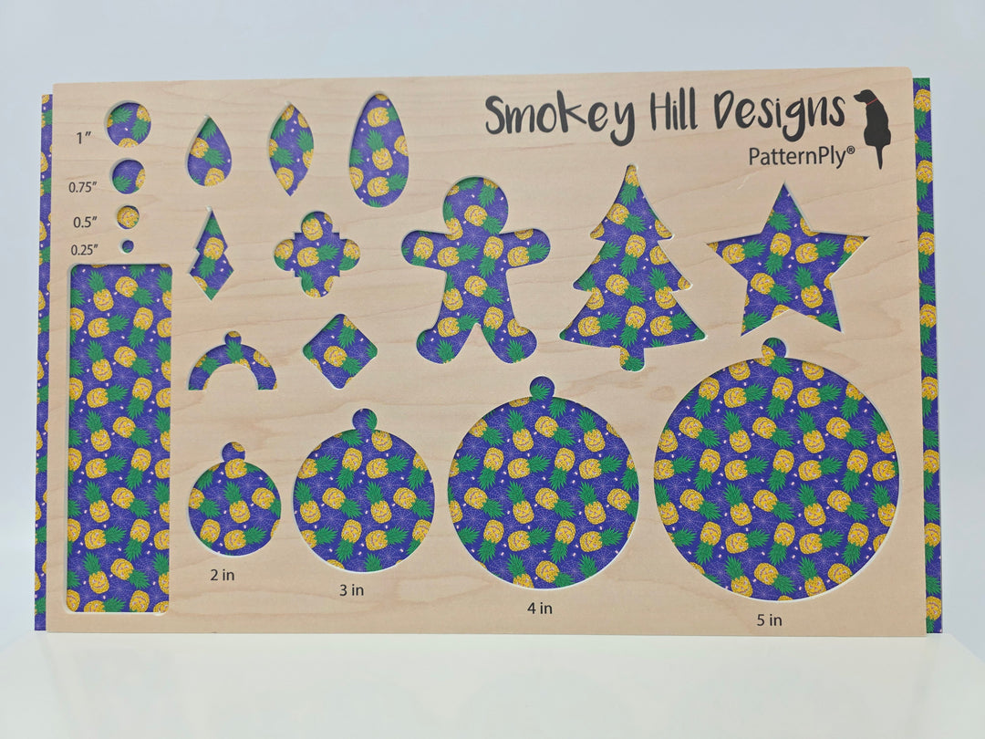 PatternPly® Full Coverage Jack-o-Pineapples on Purple