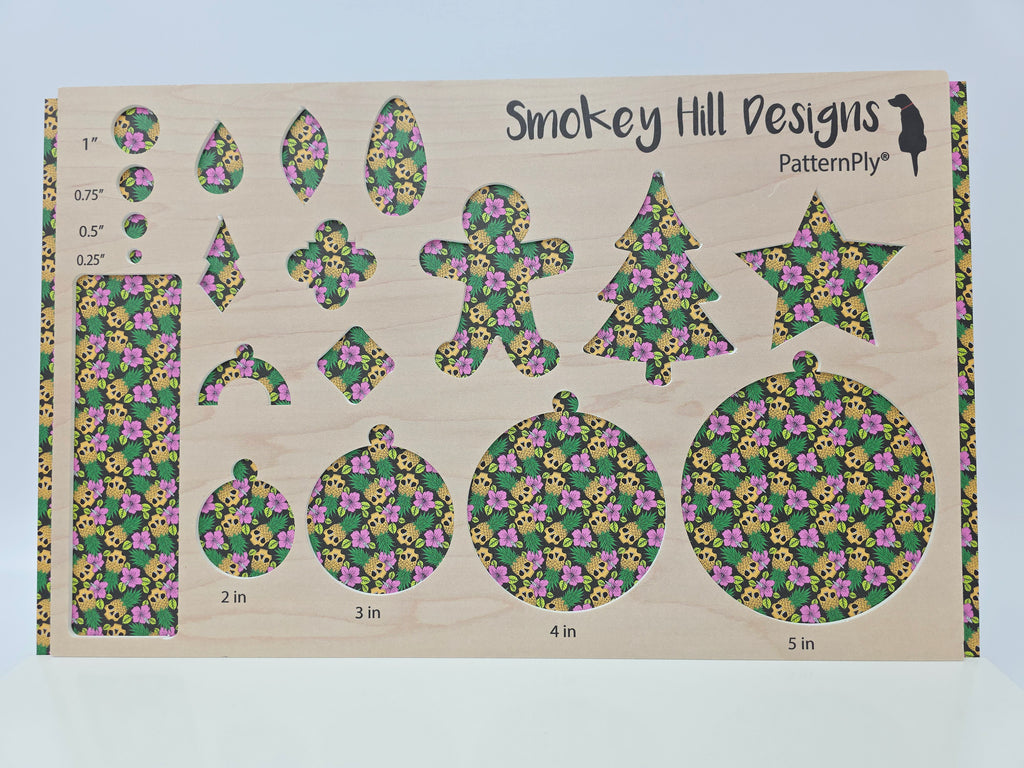 PatternPly® Full Coverage Luau Skulls on Black MICRO product photo 3