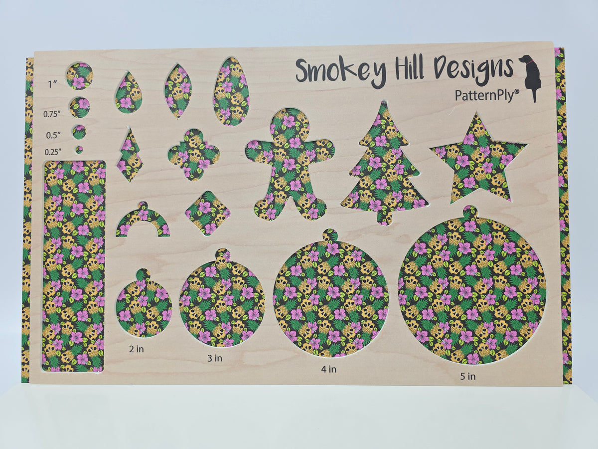 PatternPly® Full Coverage Luau Skulls on Black MICRO product photo 3