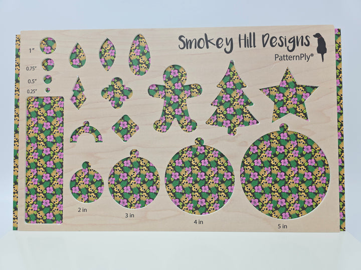 PatternPly® Full Coverage Luau Skulls on Black MICRO