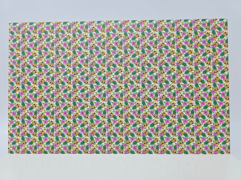 PatternPly® Full Coverage Luau Skulls on White MICRO product photo 2