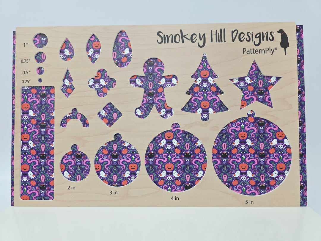 PatternPly® Full Coverage Mystic Snakes and Ghosts on Purple