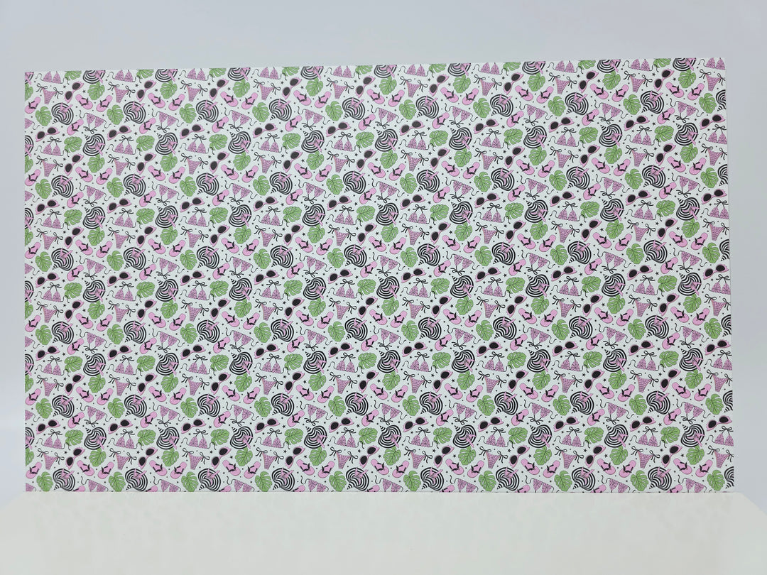 PatternPly® Full Coverage Pink BikiniWeen on White