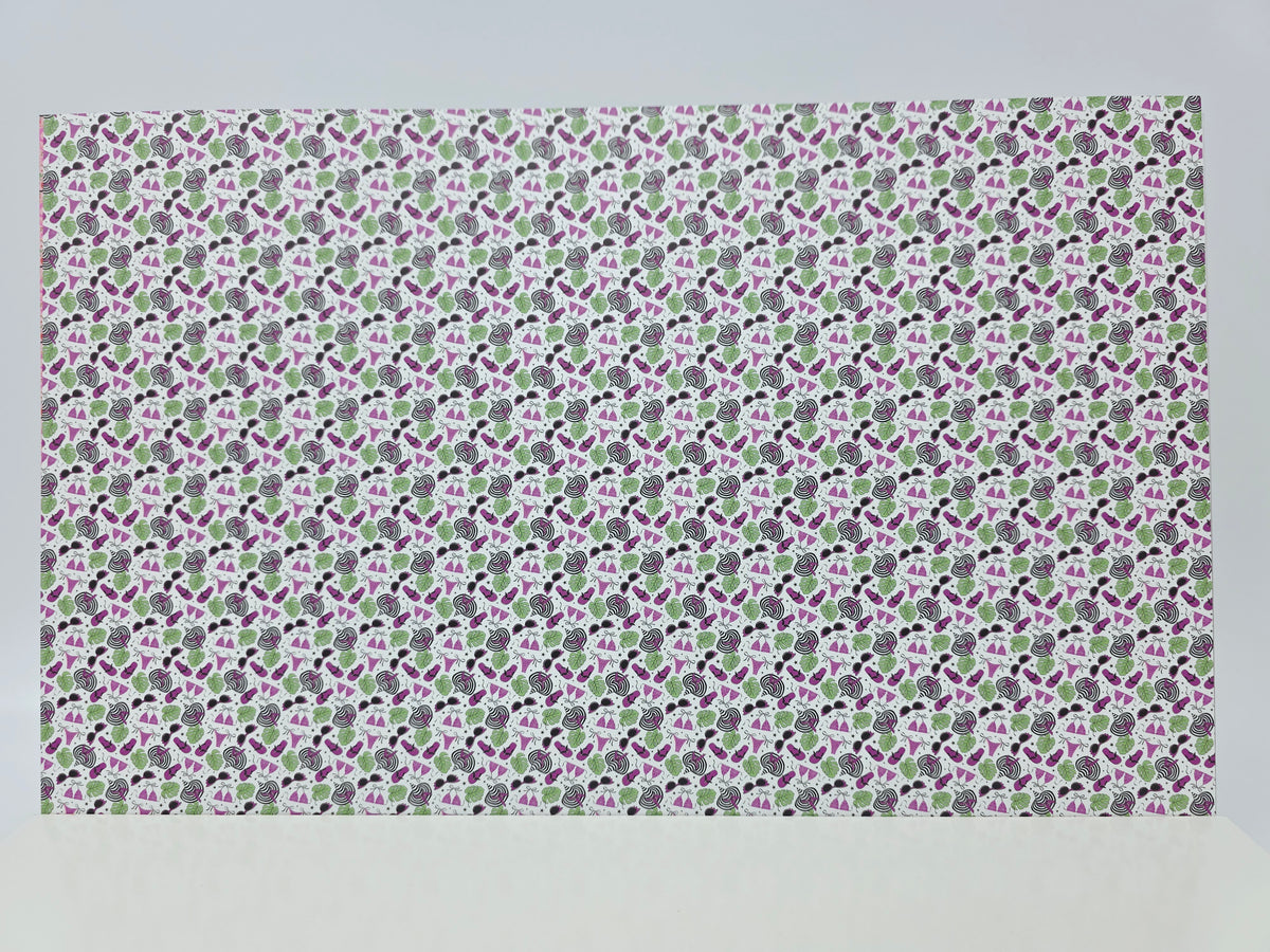PatternPly® Full Coverage Purple BikiniWeen on White MICRO product photo 2